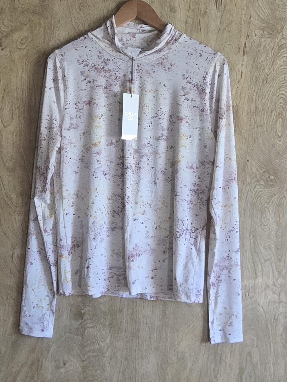 CALIA by Carrie Underwood Mock Neck Long Sleeve Pigment Spattler Light